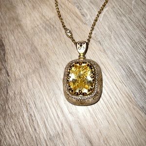 Lauren Adams LGA Yellow Gold Tone Canaries Yellow Crystal Enamels necklace